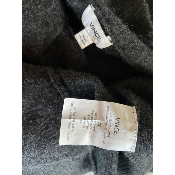 Ladies Large Vince Cashmere Blend Gray Sweater - Picture 2 of 4
